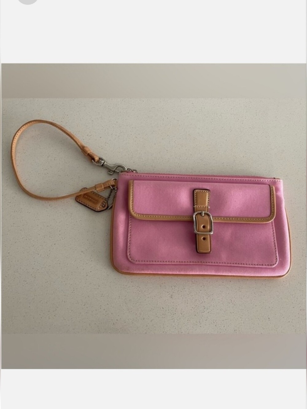 Coach y2k shiny Pink Wristlet Clutch